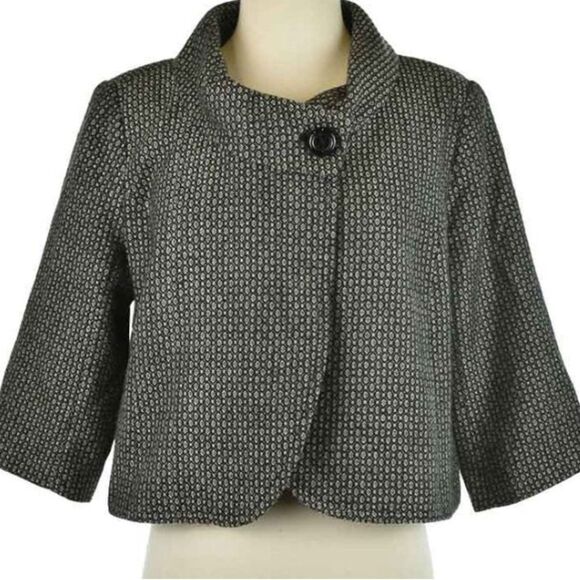 Merona Black and White Checkered Cropped Jacket. Size Medium - Picture 1 of 12
